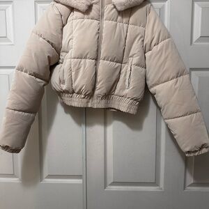 Love Tree Cream Puffer Jacket